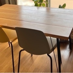 【お譲り先決定】ダイニングテーブル&IKEA椅子2脚 セット 作業台