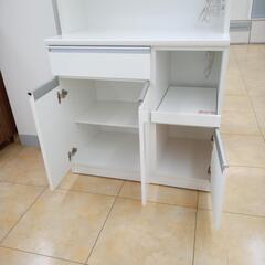 ★ジモティ割あり★  レンジボード ホワイト H190.6×D51×W89.6 クリーニング済み OJ3615 ☆ジモティ割あり☆ レンジボード ホワイト H180×D41×W90 クリーニング