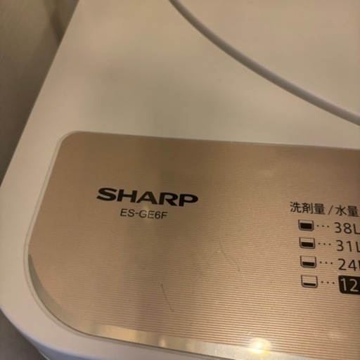 【3月末引き取り限定】SHARP ES-GE6F 洗濯機　6kg 2022年製