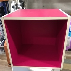 キューブBOX 1段カラーボックス ピンク