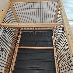 リッチェル　木製スライドペットサークル　ナチュラル　仕切り付き