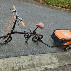 【レストア車】　折り畳み自転車＋カーゴトレーラー