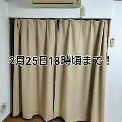 カーテン ベージュ 幅100 丈170~180 2枚