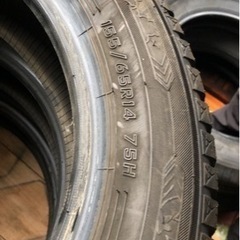 タイヤ　中古　155/65R14 75H ダンロップ　4本　溝6.5〜7mm