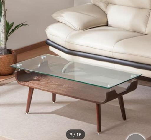 ニトリガラス天板ローテーブル