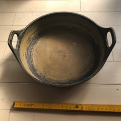 砲金鍋　真鍮鍋　高級天ぷら鍋　サイズ約　25センチ　深さ6センチ