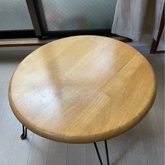 丸テーブル（天然木）折りたたみ式