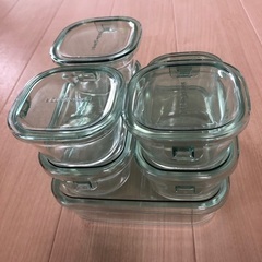 iwaki(イワキ) 耐熱ガラス 保存容器 グリーン 6個セット...