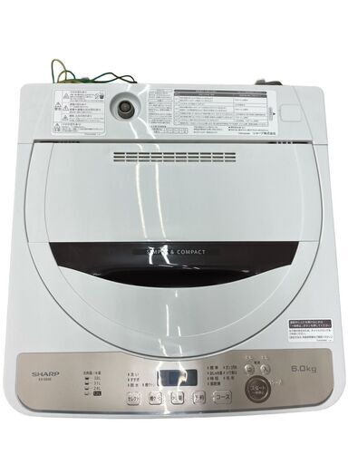 〇【REGASTOCK江東店】シャープ SHARP 全自動洗濯機 幅56.5cm(ボディ幅52.0cm) 6kg ES-GE6E