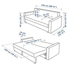 【ネット決済】IKEA フリーヘーテン　3人掛け