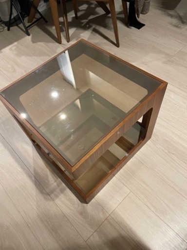 moda en casa ダイス50 コーヒーテーブル ガラス天板 50×50×42cm オーク天然木 モーダエンカーサ　 福岡県