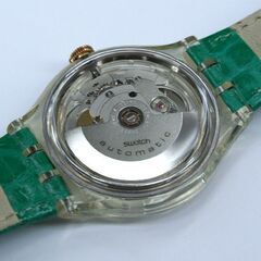 美品 動作品 SWATCH SAK111 RAMMARO 自動巻腕時計 23石 樹脂製 オープンハート 裏スケ グリーン 1994年 札幌市 清田区 平岡 Ｔ
