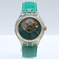 美品 動作品 SWATCH SAK111 RAMMARO 自動巻腕時計 23石 樹脂製 オープンハート 裏スケ グリーン 1994年 札幌市 清田区 平岡 Ｔ
