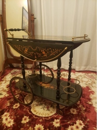 決定☆イタリア製 象嵌細工 キッチンワゴン アンティーク K．U☆管