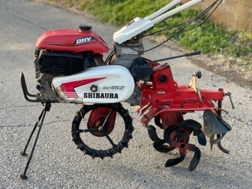 シバウラ 管理機 SC452 作業幅 約300㎜ 畝立て 畝 4.2馬力 正転 逆転 ネギ　耕運機 耕うん