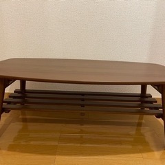 折りたたみローテーブル (ブラウン色)
