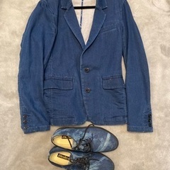 デニムのジャケット(Lサイズくらい)と靴(25.0または25.5...