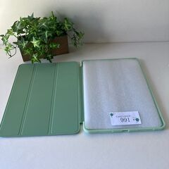 iPad Proカバー ケース ライトグリーン 収納三つ折りスタ...