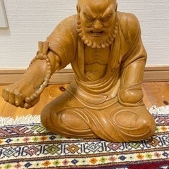 木彫り像　達磨大師　ダルマ　“喝”　工芸品　置物
