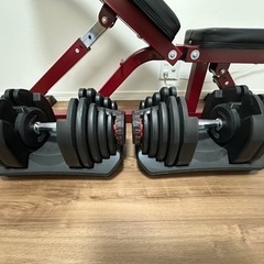可変式ダンベルMAX40キロ✖️２  ベンチ　角度調整可能