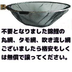 錦鯉の丸網 玉網 吹流し網 不用品どなたかお譲り下さい。