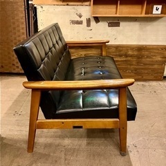 カリモク60 2人掛けソファ（黒・レザー） カリモク60 2人掛けソファ