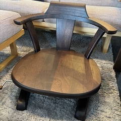 カリモク karimoktu 木製 回転式座椅子(別売りクッション付き) カリモク家具 / karimoku 木組み / kigumiシリーズ 回転座椅子 中古 和