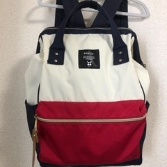 【アネロ】リュック ハンドバッグ 2way 赤と白と紺