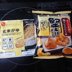 食品 玄米がゆとお菓子