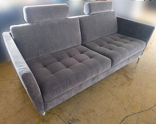 高級家具 BoConcept/ボーコンセプト 2人掛けソファ 幅1940 ヘッドレスト 脚付き ローソファ