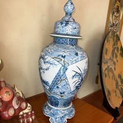有田焼 四君子鶴絵壺