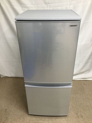【北見市発】シャープ SHARP ノンフロン冷凍冷蔵庫 SJ-D14E-S 2018年製 137L シルバー 2ドア (E2515wY)