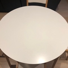 ダイニング テーブル 丸型 白色 椅子 4脚