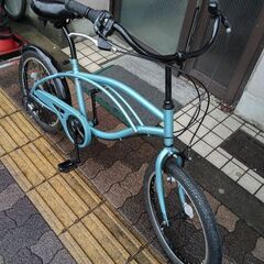 20吋 ミニ街乗りビーチクルーザー 外装6段/ライトブルー