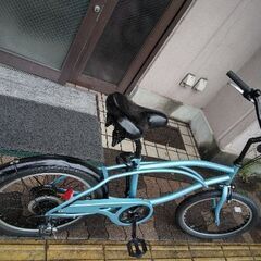 20吋 ミニ街乗りビーチクルーザー 外装6段/ライトブルー