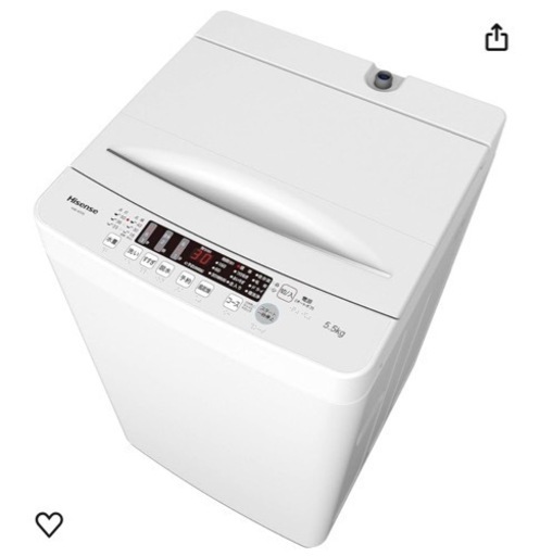 【値下げしました！】Hisenseハイセンス　洗濯機5.5kg 売ります！！！！