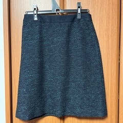 【ネット決済】INDIVI インディヴィ 台形 膝丈スカート ツイード