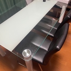 ガラスダイニングテーブル　セット