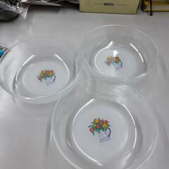 ガラス ボウル 小皿 花柄 3枚セット
