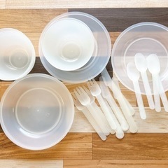 乳白色のアウトドア食器 [4人セット]新品