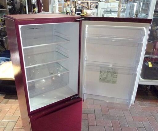 2019年製 2ドア冷蔵庫 184L AQUA AQR-18H ボルドー 100Lクラス  