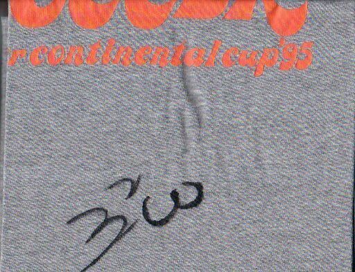 「ジーコ　直筆　サイン　Ｔシャツ　1995年 ビーチ・サッカー三浦海岸」 ジーコ 直筆 サイン Tシャツ 1995年 ビーチ・サッカー三浦海岸」 ZICO