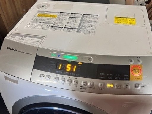 【2017年製】中古 SHARP マイクロ高圧シャワー プラズマクラスター ドラム式洗濯乾燥機