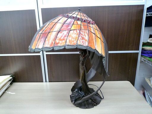 現状品 破損部分あり ステンドグラス スタンドライト ナイトスタンド 3灯 スイッチ付き 中古 苫小牧西店 現状品 破損部分あり ステンドグラス スタンドライト ナイトスタンド 3