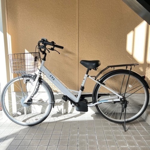 電動アシスト　自転車　白　現車、試乗確認OK