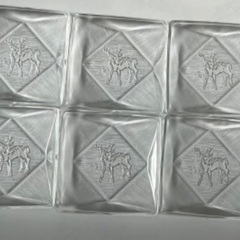 白鹿のガラス小皿6枚セット　未使用美品