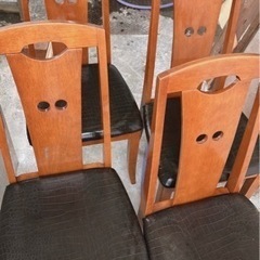 【お取引完了】【中古品】🉐革張り高級椅子⟡.·4脚セットのお値段‼️