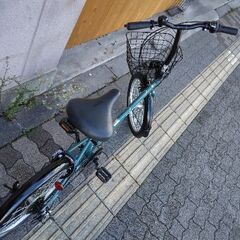 美品☆DESERTO[デゼルト]20吋 折り畳み自転車 外装6段/LEDオート/グリーンXブラック