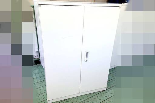山口)PLUS　両開き書庫　天板付　3段　KSS-AE105A　15-1 ◆BIZ0990FCY MA17B