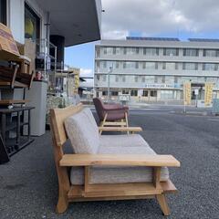 木枠2Pソファ 2人掛けソファ 布製